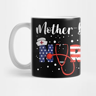 Mother Baby Nurse Usa Flag Stethoscope Nurse 4Th Of July Mug
